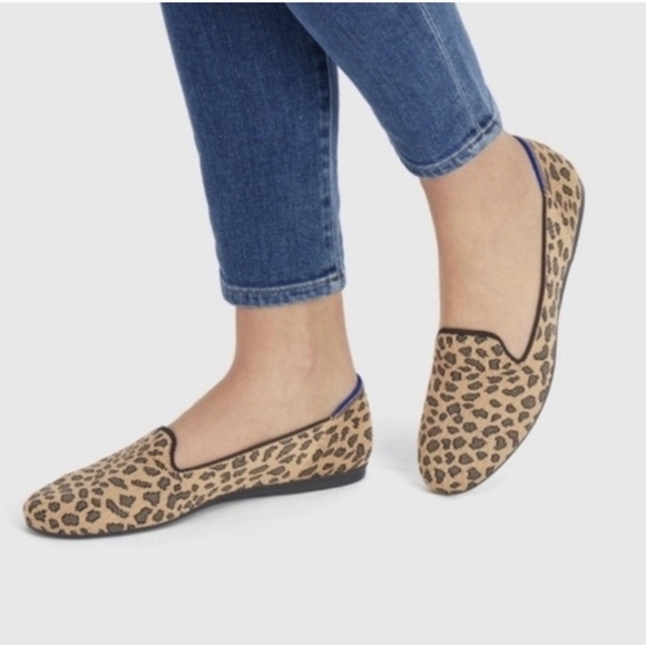 Rothy's The Loafer Spotted Leopard Print Round Toe Slip-On Flats Shoes - Size 8* - Picture 1 of 16